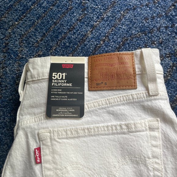 Levi's 501 Skinny - White Size 30 - Picture 3 of 5